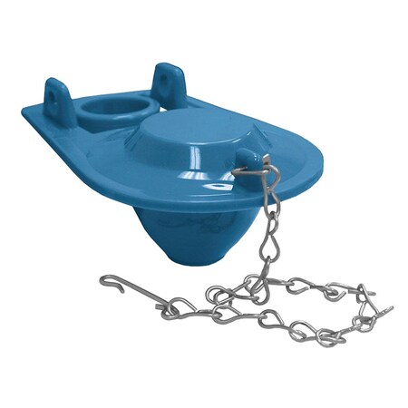 Jones Stephens Carded Blue Vinyl Fit-All Flapper with 9in. Stainless Steel Chain and Hook C04004